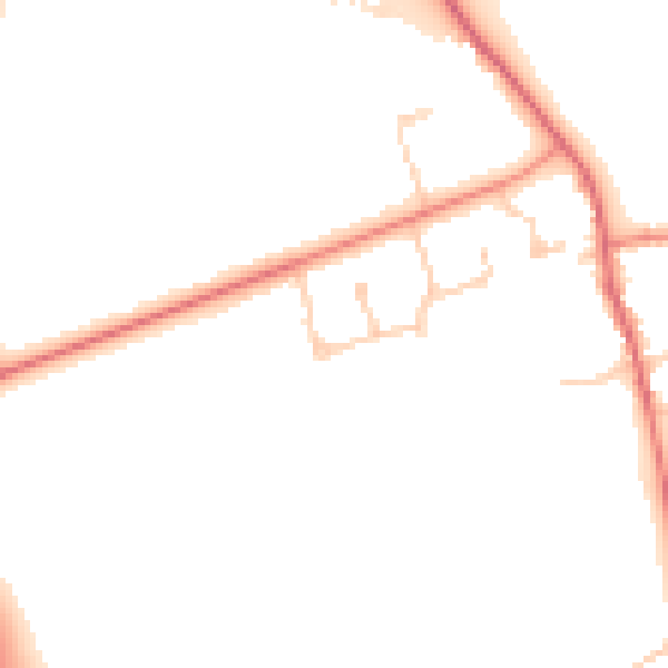 Daytime road noise heatmap for DN20 9BD