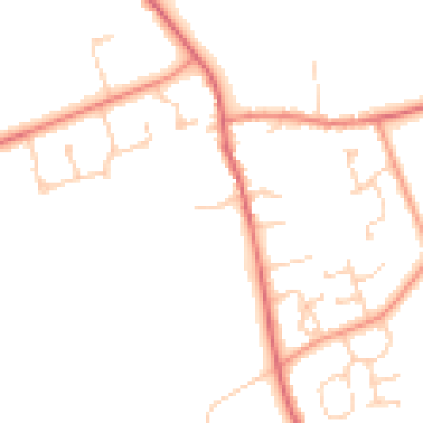 Daytime road noise heatmap for DN20 9BJ