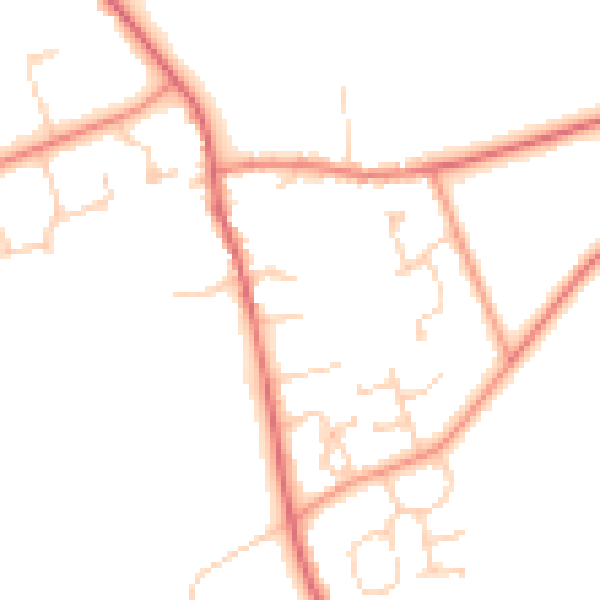 Daytime road noise heatmap for DN20 9BS