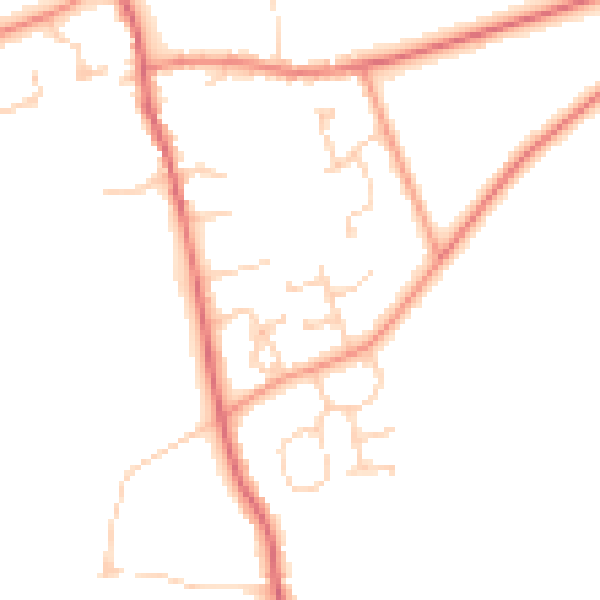 Daytime road noise heatmap for DN20 9DD