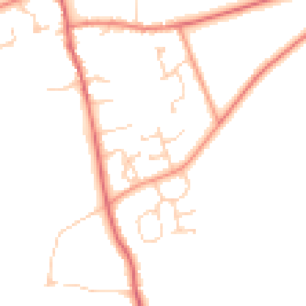 Daytime road noise heatmap for DN20 9DE