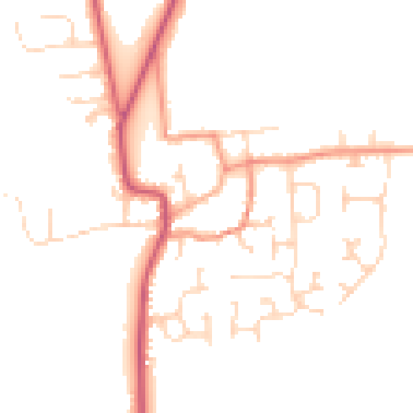Daytime road noise heatmap for DN20 9ED