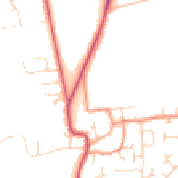 Daytime road noise heatmap for DN20 9EH