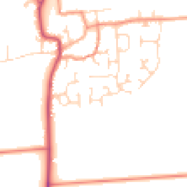 Daytime road noise heatmap for DN20 9FD