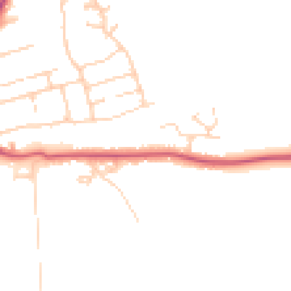 Daytime road noise heatmap for DN20 9HB