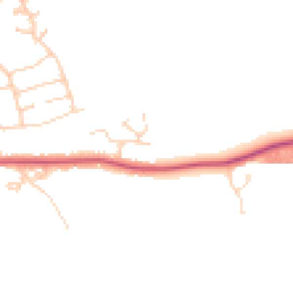 Daytime road noise heatmap for DN20 9HT