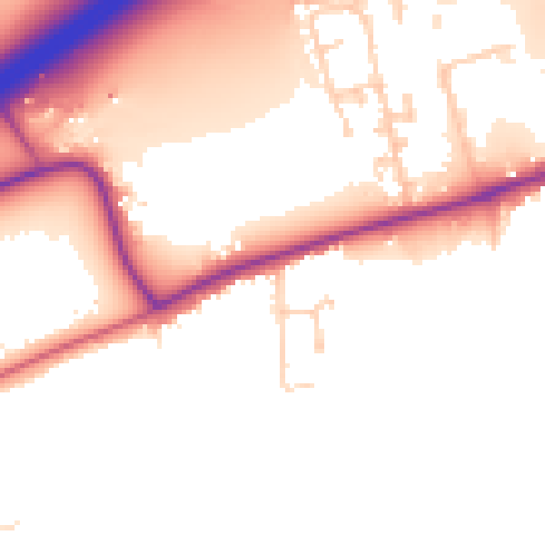 Daytime road noise heatmap for DN20 9JU