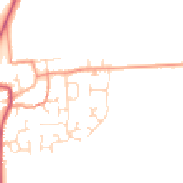 Daytime road noise heatmap for DN20 9PU