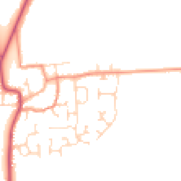 Daytime road noise heatmap for DN20 9PW