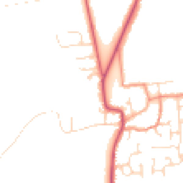 Daytime road noise heatmap for DN20 9QL