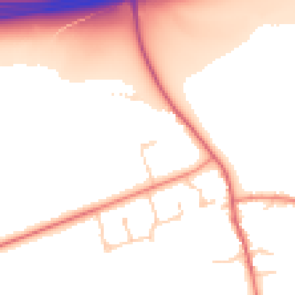 Daytime road noise heatmap for DN20 9RL