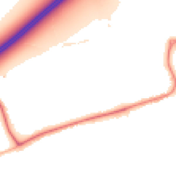 Night-time road noise heatmap for DN20 9SY