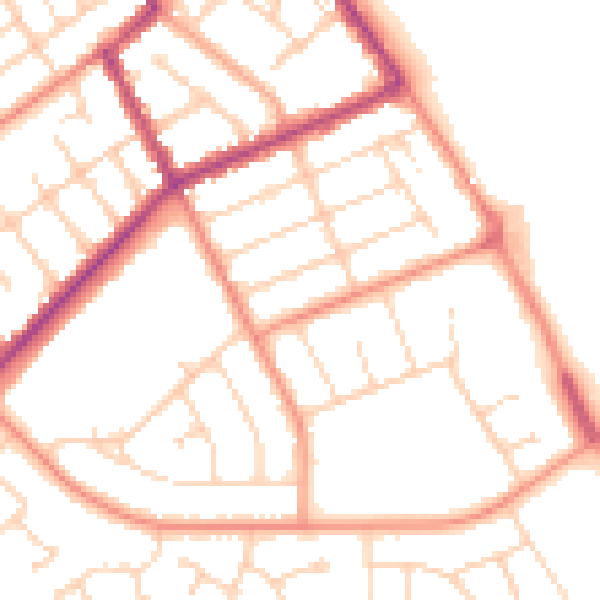 Daytime road noise heatmap for DN35 0AU