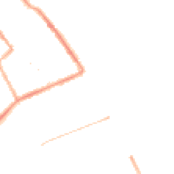 Night-time road noise heatmap for DN35 0BB