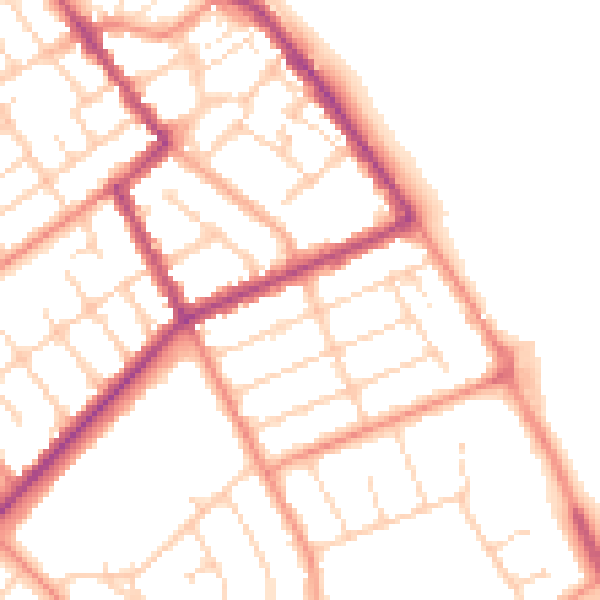 Daytime road noise heatmap for DN35 0BJ