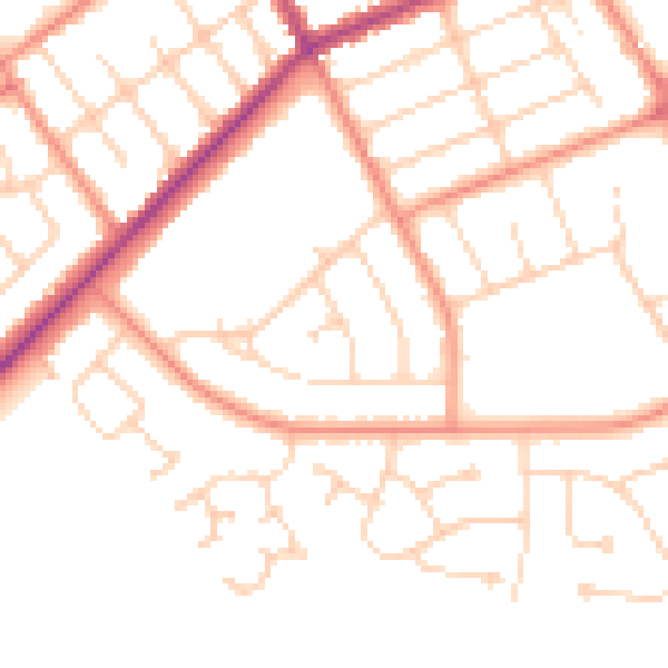 Daytime road noise heatmap for DN35 0DU