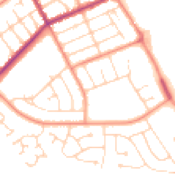Daytime road noise heatmap for DN35 0EG