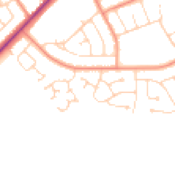 Daytime road noise heatmap for DN35 0JX