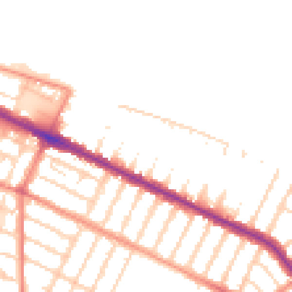 Daytime road noise heatmap for DN35 7BG