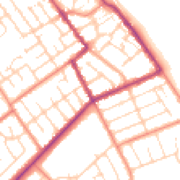 Daytime road noise heatmap for DN35 8TE