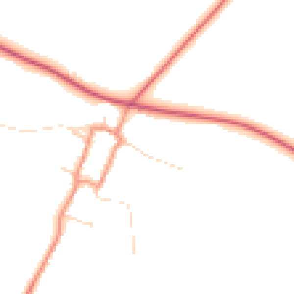 Daytime road noise heatmap for DN38 6AJ
