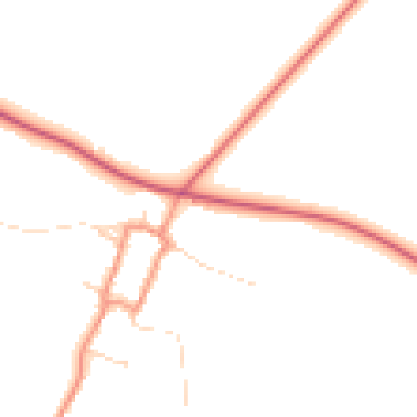 Daytime road noise heatmap for DN38 6AQ