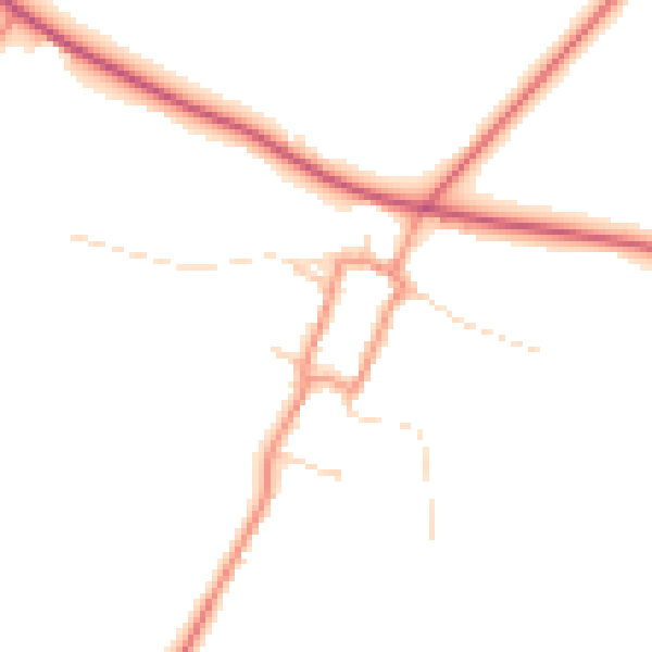 Daytime road noise heatmap for DN38 6AS