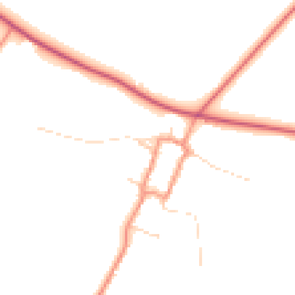 Daytime road noise heatmap for DN38 6AT