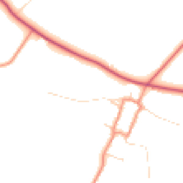 Daytime road noise heatmap for DN38 6AU
