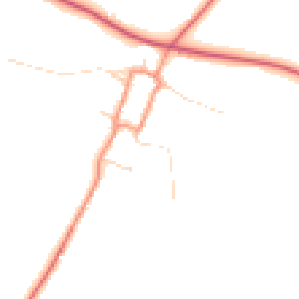 Daytime road noise heatmap for DN38 6AW