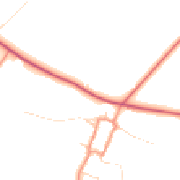 Daytime road noise heatmap for DN38 6AX