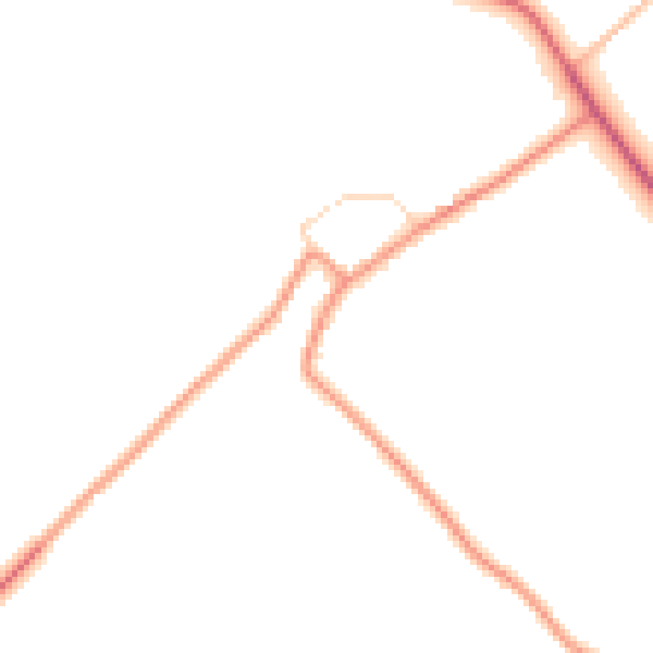 Daytime road noise heatmap for DN38 6BD