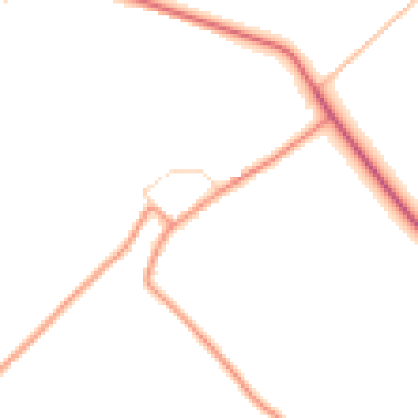 Daytime road noise heatmap for DN38 6BG