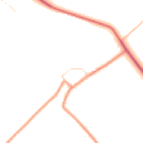 Daytime road noise heatmap for DN38 6BH