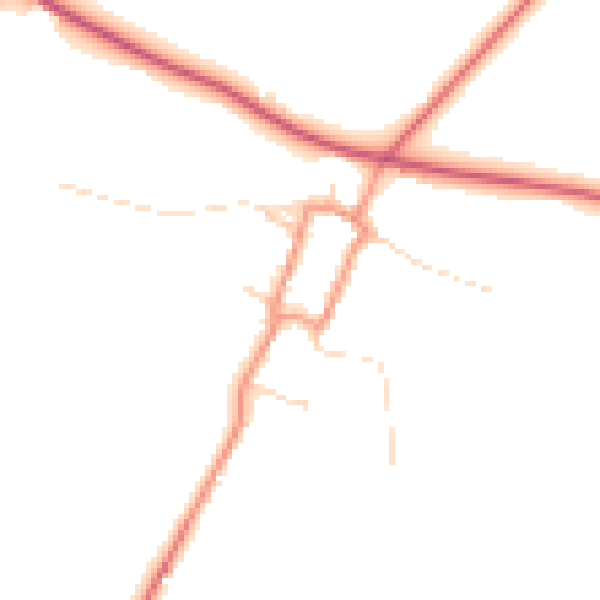 Daytime road noise heatmap for DN38 6BP