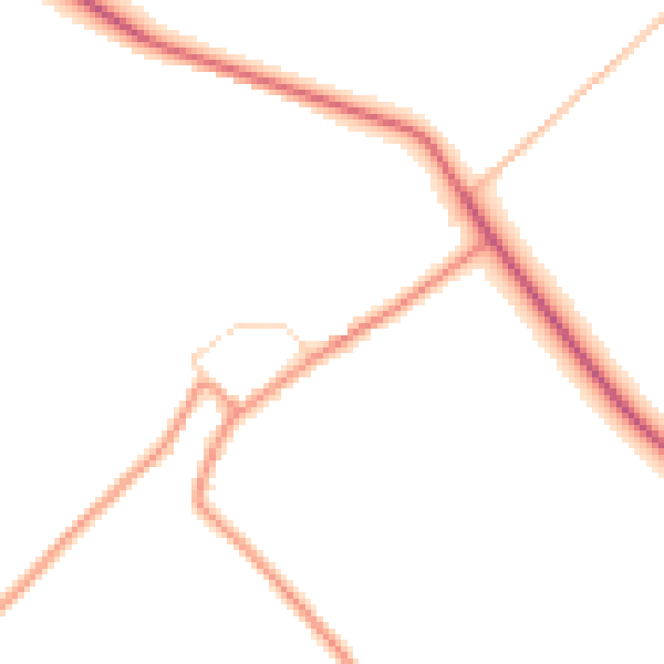 Daytime road noise heatmap for DN38 6BQ