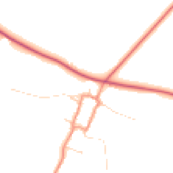 Daytime road noise heatmap for DN38 6BX