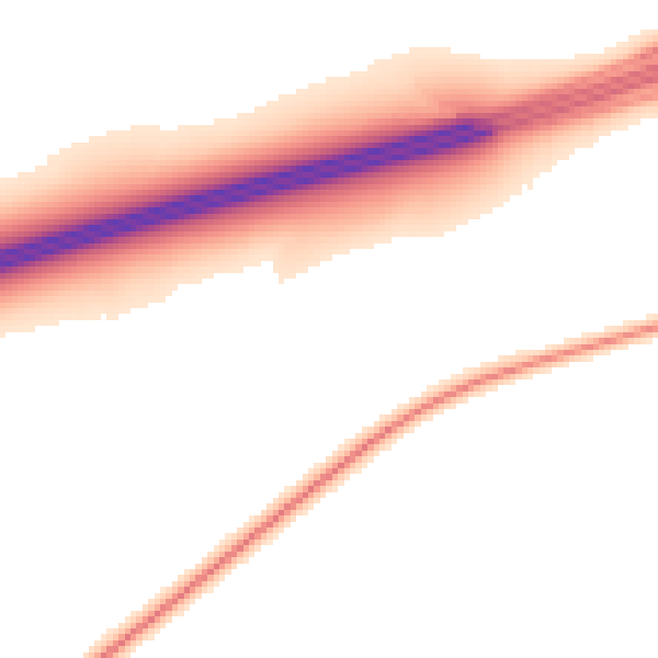 Night-time road noise heatmap for DN38 6DN