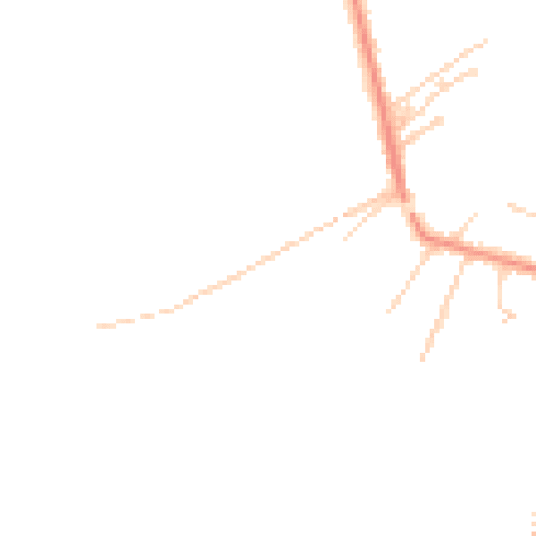 Daytime road noise heatmap for DN38 6DQ
