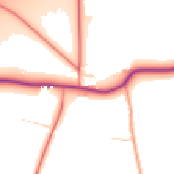 Daytime road noise heatmap for DN38 6DR