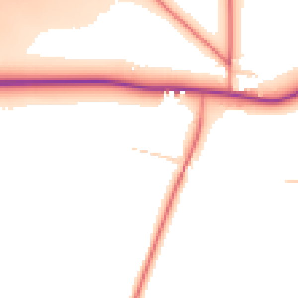 Daytime road noise heatmap for DN38 6DS