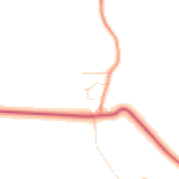Daytime road noise heatmap for DN38 6EE