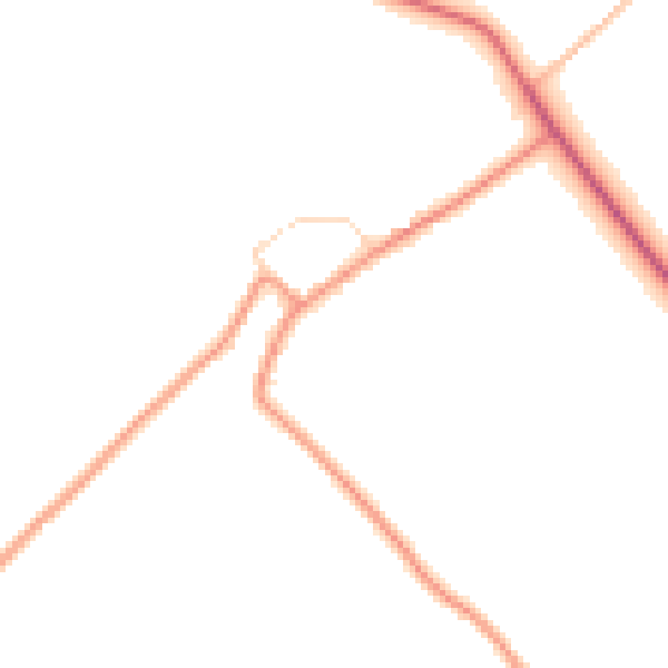 Daytime road noise heatmap for DN38 6EH