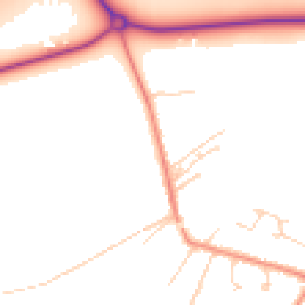 Daytime road noise heatmap for DN38 6HF