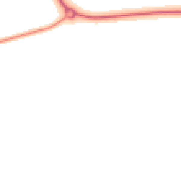 Night-time road noise heatmap for DN38 6HF