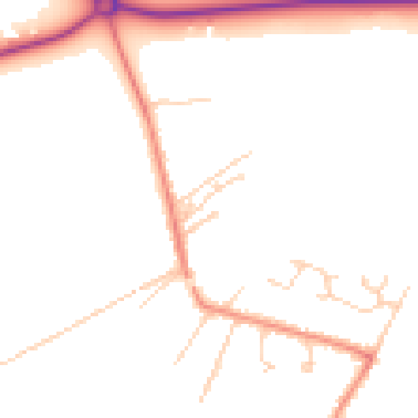 Daytime road noise heatmap for DN38 6LG