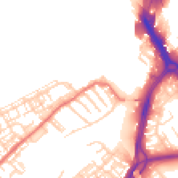 Daytime road noise heatmap for DN4 0AS