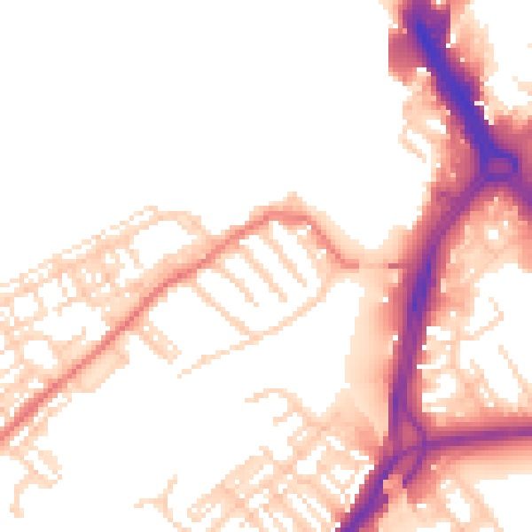 Daytime road noise heatmap for DN4 0AX
