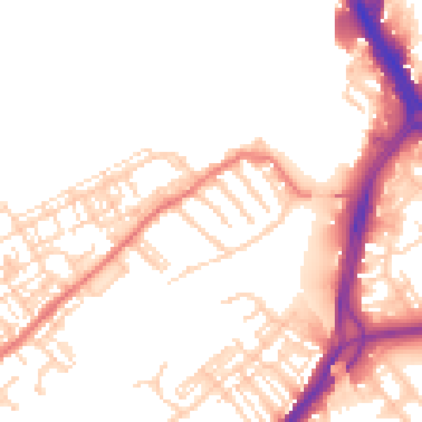 Daytime road noise heatmap for DN4 0AZ
