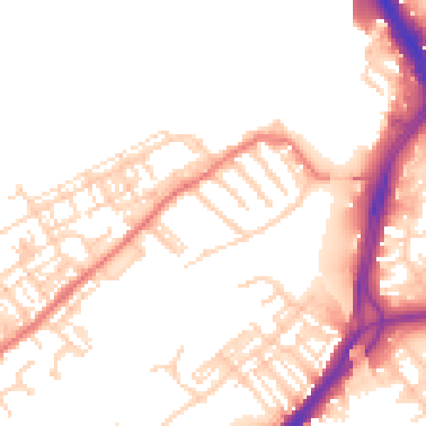 Daytime road noise heatmap for DN4 0BA